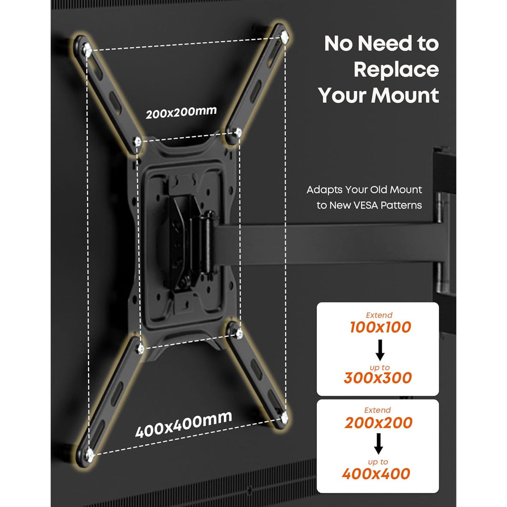 Putorsen Vesa Adapter Mount Bracket Kit For Screens 32 To 55 Inch Lcd Led Tv, Tv Mount Adapter Bracket Upgrade Mounting Holes Up To 400X400 Mm, Black