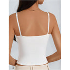 Women's 3 Pack Cami Crop Top Built in Bra Spaghetti Strap Camisole Tops