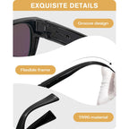 Polarized Fit Over Glasses Sunglasses For Women Uv Protection, Trendy Square Wrap Around Shades For Driving Riding