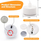Koaby 12/24/50/100/200/400 Pack Led Tea Lights | Battery Operated Flickering Warm White Lights For Decor