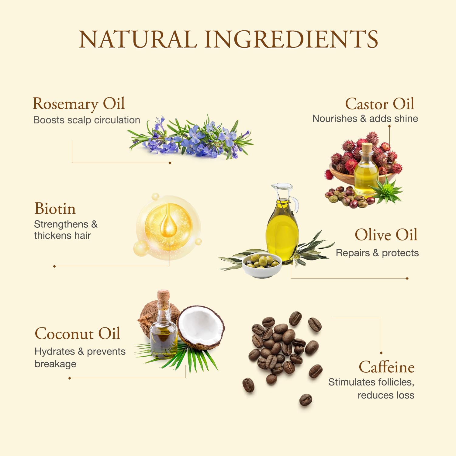 Hair Growth Oil With Rosemary & Biotin: Natural Hair Regrowth Serum For Women & Men – Anti Hair Loss & Thinning Treatment – Promotes Thicker, Fuller, Stronger, Healthier Hair – All Hair Types