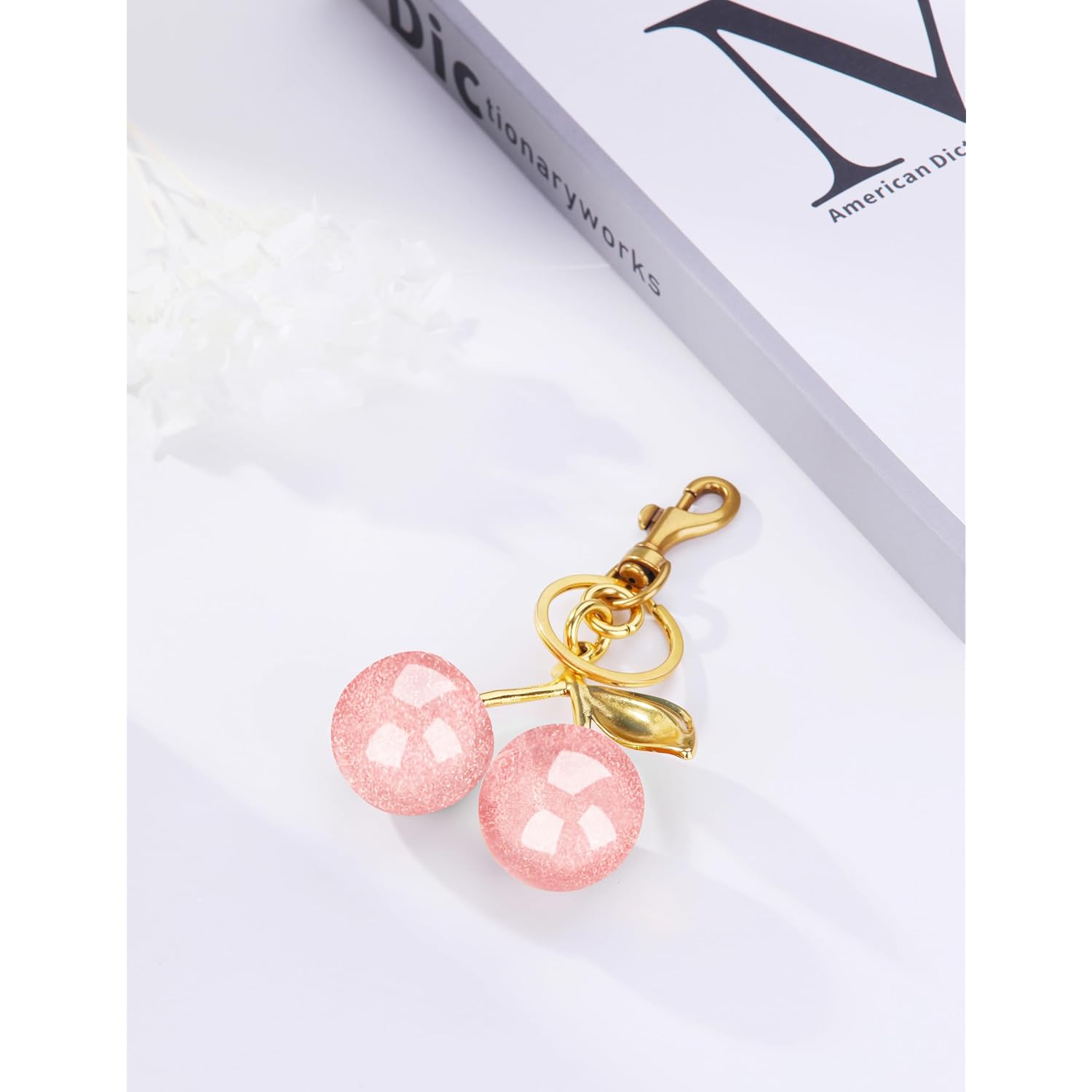 OVRUNS Cherry Bag Charm Cute Cherry Accessories Sparkling Purse Charms for Women