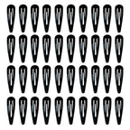 40 Pack Black 2 Inch Barrettes Women Metal Snap Hair Clips Accessories