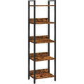 Mahancris Bookshelf, 5-Tier Bookcase, Standing Book Shelf For Small Space, Storage Shelf Organizer, For Living Room, Bedroom, Study, Balcony, Rustic Brown And Black Bkhr5501