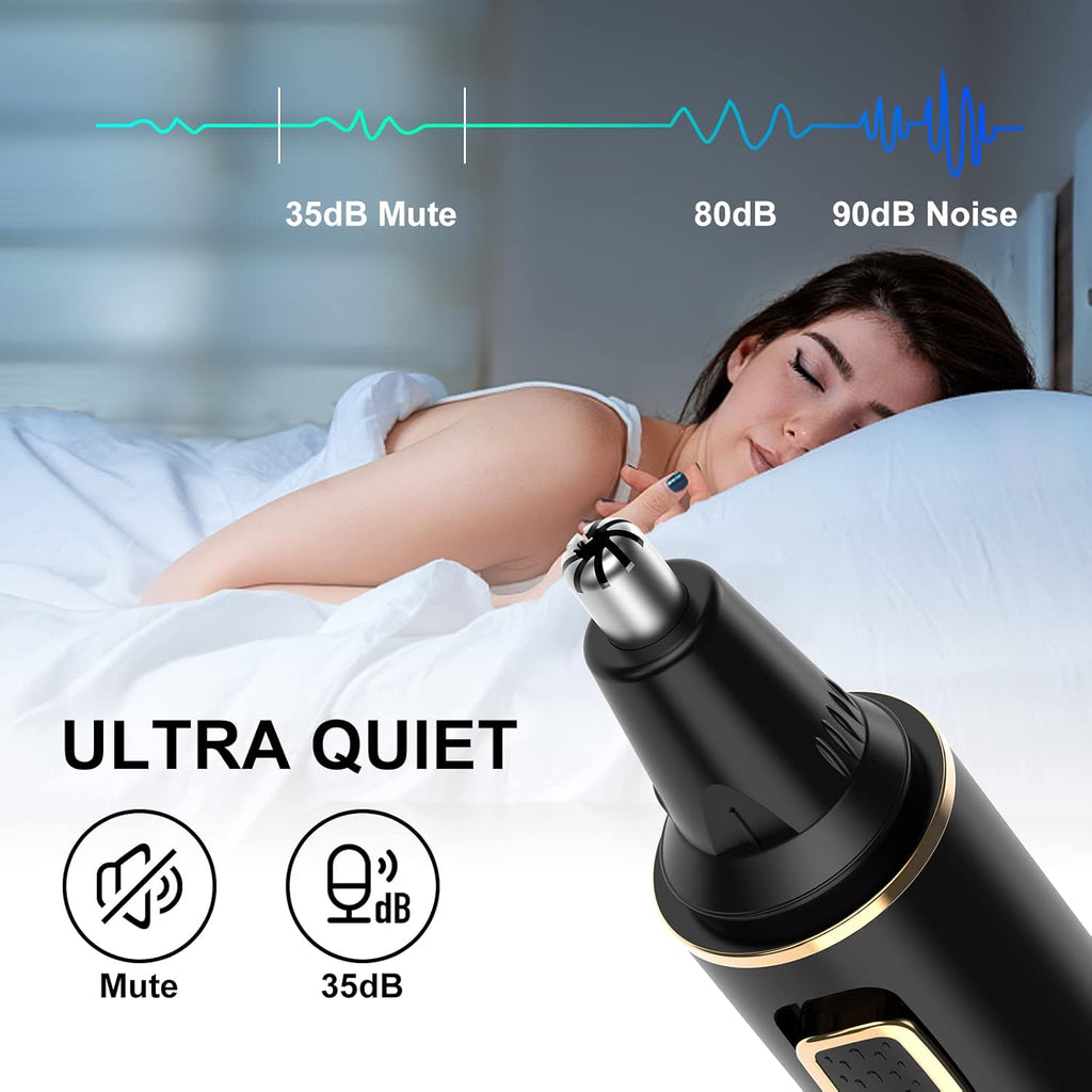 XOOMRSCP Nose Hair Trimmers for Men，Rechargeable Hair Trimmer 2 in 1 Painless Multifunctional Ear and Nose Hair Trimmer with IPX7 Waterproof Dual Edge Blades (Black)