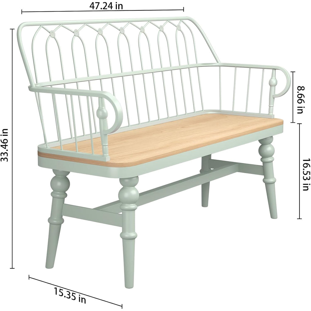 Dibraty Entryway Bench,Spindle Back Wooden Dinning Bench, Farmhouse Foyer Bench For Entryway, Living Room, Dinning Room, Mudroom