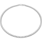 Swarovski Matrix Tennis Necklace with Bright Blue Crystals on a Rhodium Finished Setting