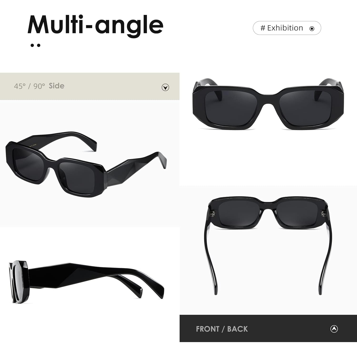 Kimorn Rectangle Sunglasses For Women Men Trendy Retro Trendy Sun Glasses 90’S Vintage Square Frame K1307