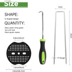 Jelner Garden Stakes,6 Inch 11 Gauge 50Pcs Galvanized Landscape Staples + 50Pcs Gaskets + 1Pick Hook,Tent Stakes Landscaping Fabric Sod Pins For Weed Fabric Barrier,Groud Cover,Fence