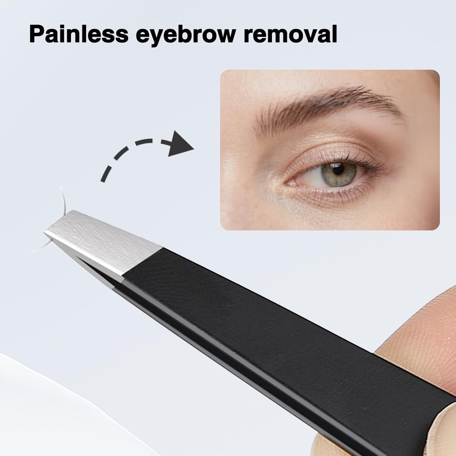 4-Piece Professional Tweezers Set, Tweezers for Eyebrows, Facial Hair, Splinter & Ingrown Hair Removal, Precision Tip with Travel Bag,Gift for Women Men