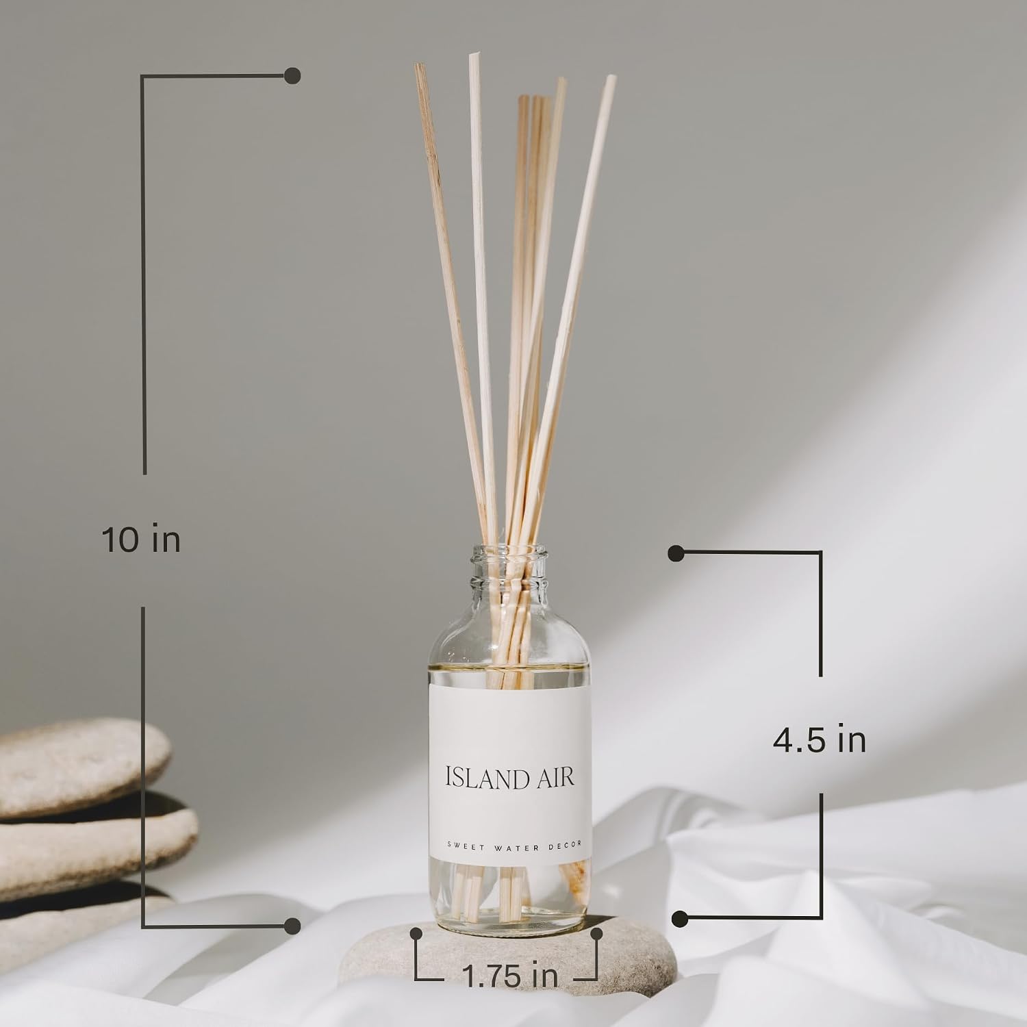 Sweet Water Decor Salt & Sea Reed Diffuser Set - Sea Salt Citrus & Musk Amber Scent Diffuser - Reed Diffusers For Home With Long Lasting Fragrance - Non-Toxic Oil Reed Diffuser - Made In The Usa