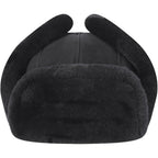 Harssidanzar Aviator Hat for Men Women Genuine Sheepskin Shearling Leather Winter Warm Trapper Hat CU603US
