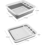 THANSTAR Collapsible Dish Drying Rack Portable Dinnerware Drainer Organizer for Kitchen RV Campers Travel Trailer Space Saving Kitchen Storage Tray