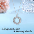 IEFLIFE Birthday Gifts for Women, Sterling Silver Chain Birthday Necklaces, 40th 50th 60th 70th 80th 90th Birthday Necklace, 40 50 60 70 80 90 Years Old Birthday Gifts, 4 5 6 7 8 9 Decade Birthday Jewelry for Women