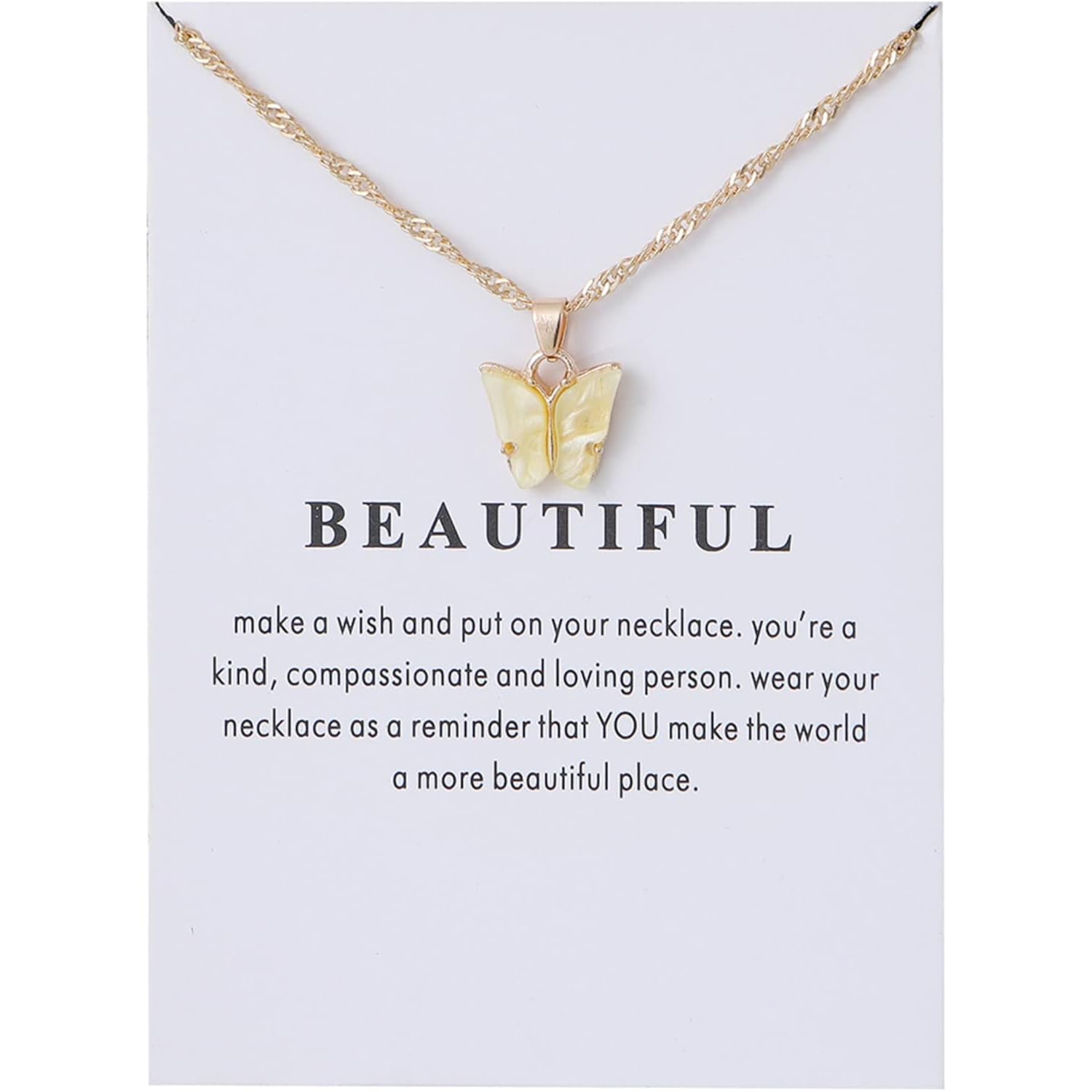 Rrdaily 9 Pcs Dainty Colorful Butterfly Pendant Necklace Set for Women,Bohemian Acrylic Butterfly Chain Necklace Cute Jewelry Gift