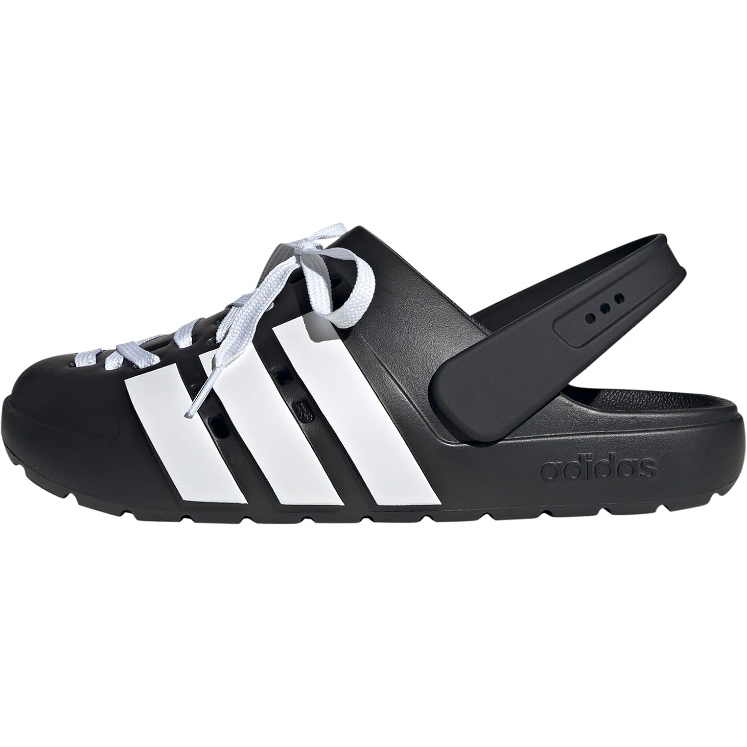 Adidas Unisex-Adult Adilette Clog 2.0, Black/White/Black, 11