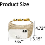 Jyg Mini Handmade Straw Crossbody Bags For Women Summer Beach Satchel Purse Fashion Woven Shoulder Handbag With 2 Straps