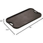 Lodge Pro-Grid Reversible Grill/Griddle - 20 Inches X 10.5 Inches - Dual-Sided Cast Iron Griddle - Double Burner Grill - Even Heat Distribution - Pfas-Free Non-Toxic Cookware