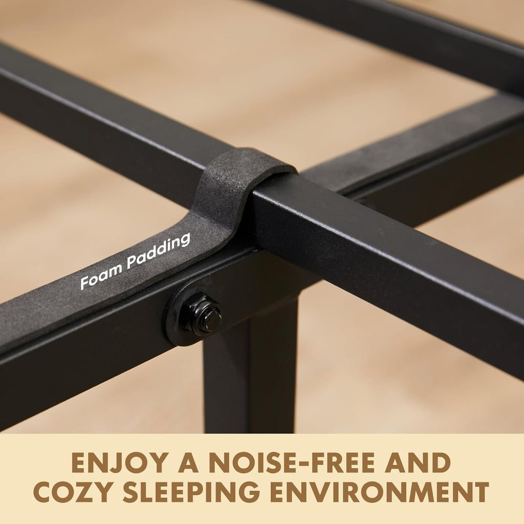 OLIXIS Full Size Bed Frame with Headboard, 800LBS Mattress Foundation with All Sturdy Metal Support, Under Bed Storage, No Box Spring Needed, Easy Assembly, Rust Brown