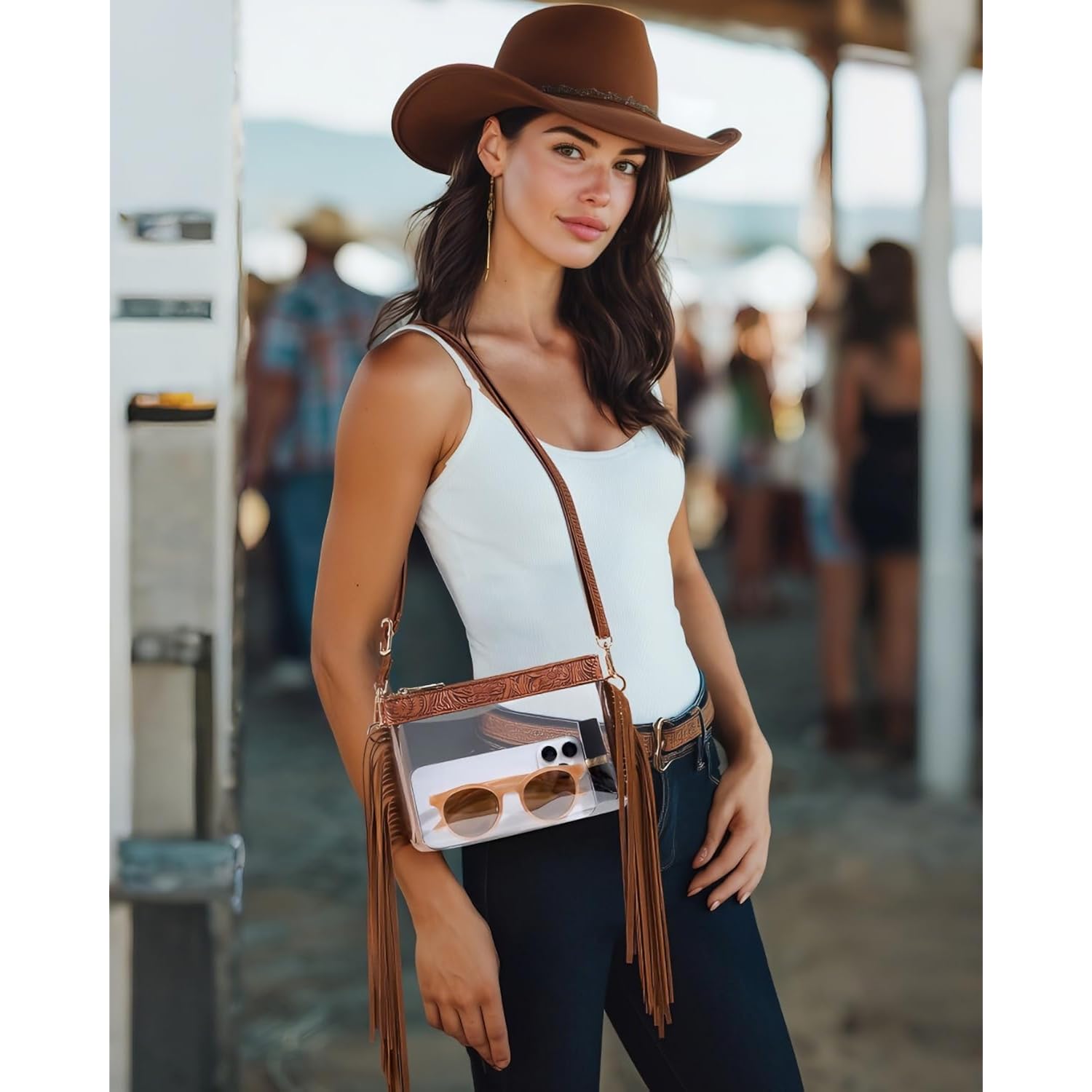 Clear Bag For Stadium Events, Stadium Approved Small Clear Purse For Women, Crossbody Bag For Concerts & Sports