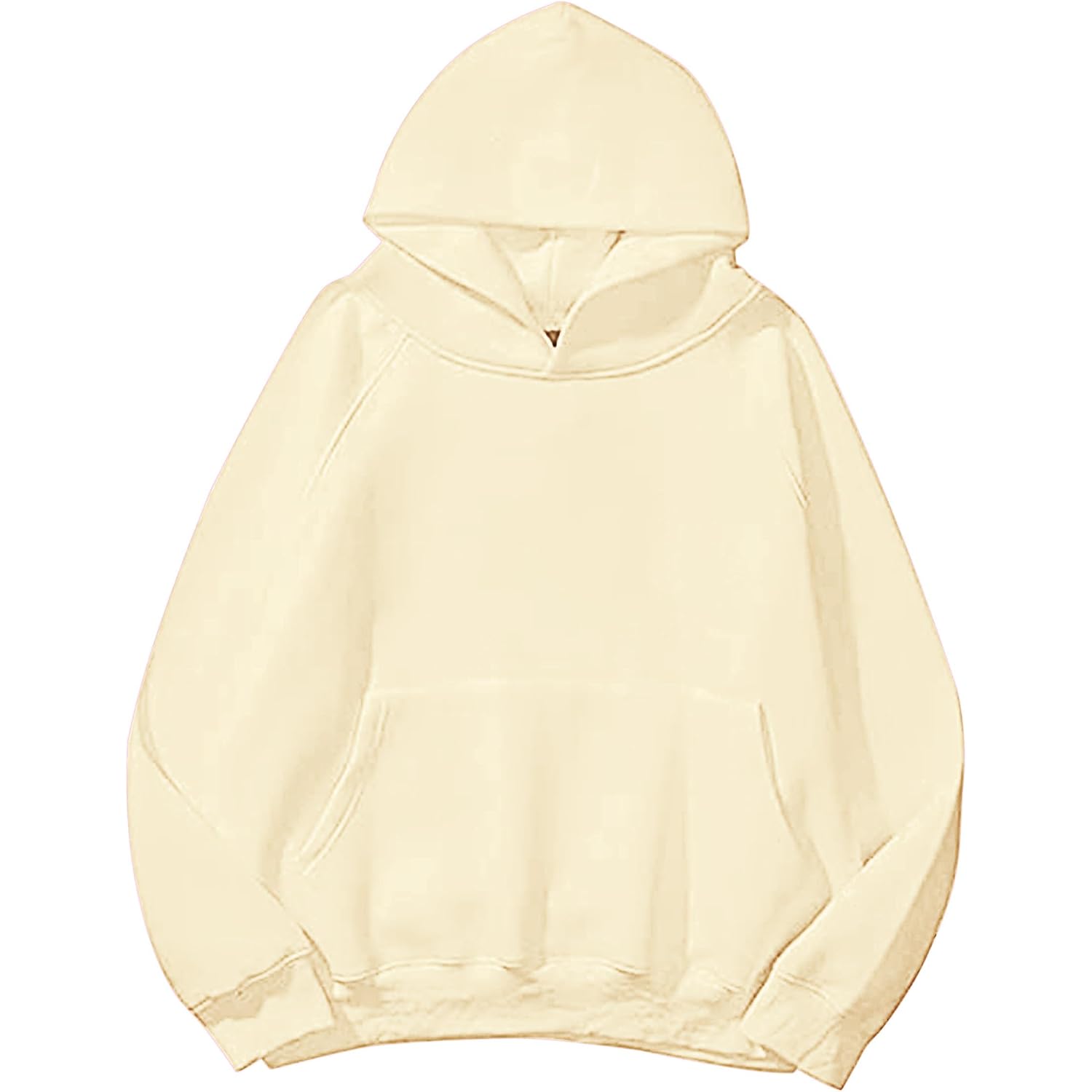 Hocandy Womens Oversized Hoodies Sweatshirt Basic Solid Long Raglan Sleeves Loose Fleece Hooded Pullover With Kangaroo Pocket