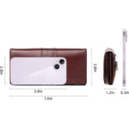 Rfid Blocking Wallets For Women Leather Long Ladies Wallet Bifold Womens Wallet With Coin Pocket Id Window,Coffee