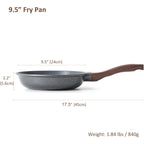 SENSARTE Nonstick Frying Pan Skillet, Swiss Granite Coating Omelette Pan, Healthy Stone Cookware Chef's Pan, PFOA Free (9.5 Inch)