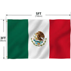 Anley Fly Breeze 3X5 Foot Mexico Flag - Vivid Color And Fade Proof - Canvas Header And Double Stitched - Mexican Mx National Flags Polyester With Brass Grommets 3 X 5 Ft