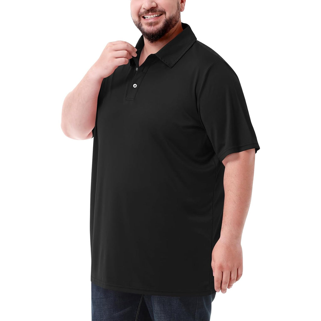 Men'S Big And Tall Polo Shirts Upf 50+ Casual Work Quick Dry Short Sleeve Collared Golf Shirt（Xl-8Xl）
