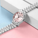 Easy Reader Watch for Women with Solid Stainless Steel Band Ladies Dress Watch Water Resistant