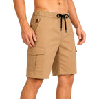 Men'S Cargo Shorts With Stretch Waist, Multiple Pockets & Quick-Dry, Lightweight Casual Hiking Work Shorts