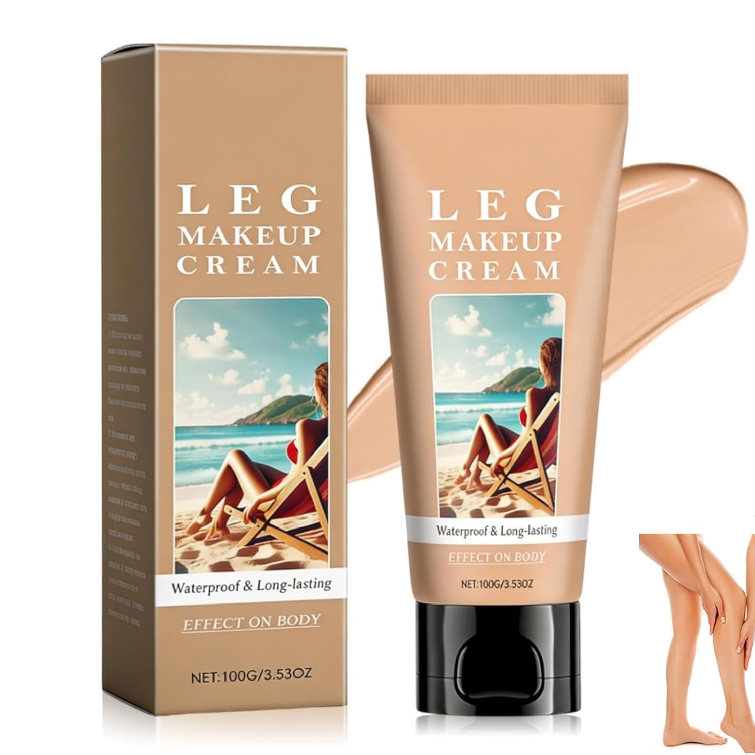 Body Coverage Perfector, Leg Makeup Cream, Waterproof Sweatproof Body Makeup Concealer, Long Lasting Foundation for Tattoo, Scar Cover Up(Natural)