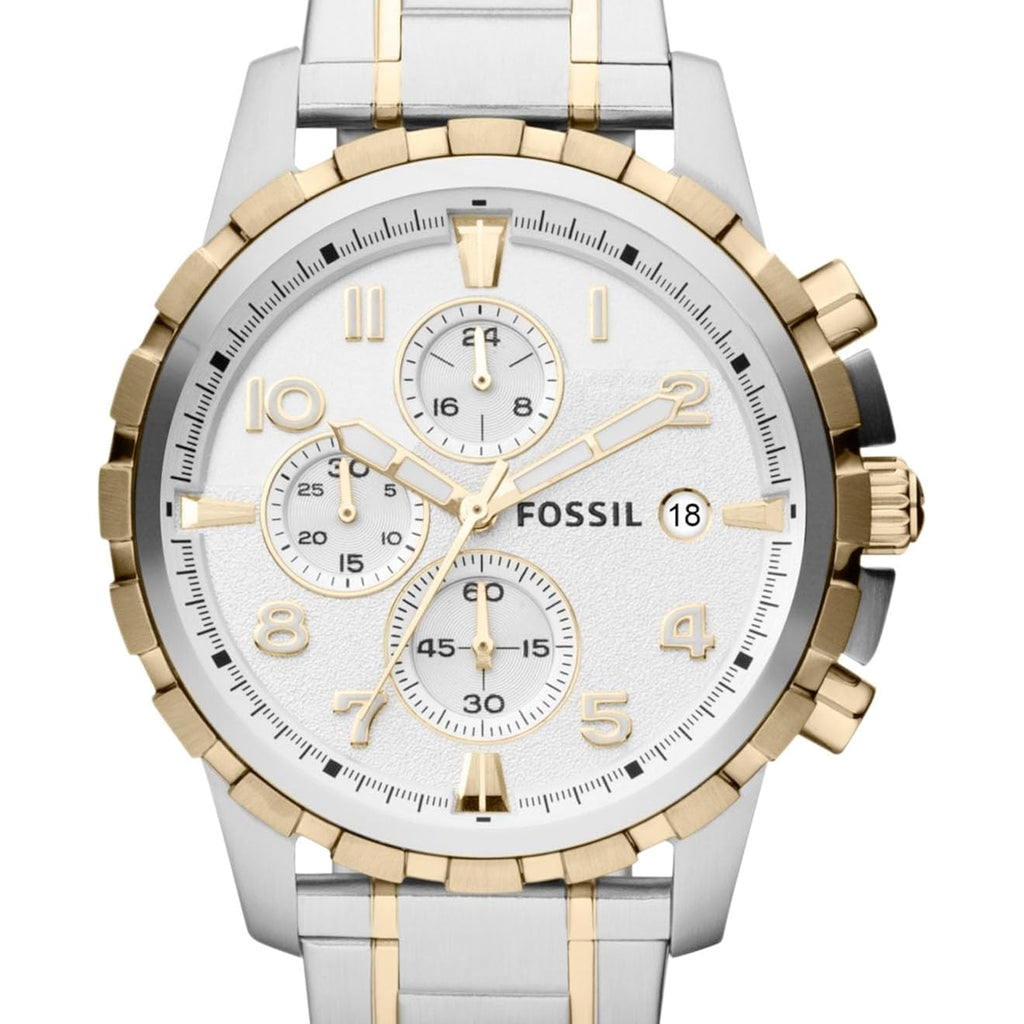 Fossil Men'S Watch, Dean Quartz Stainless Steel Chronograph Watch For Men
