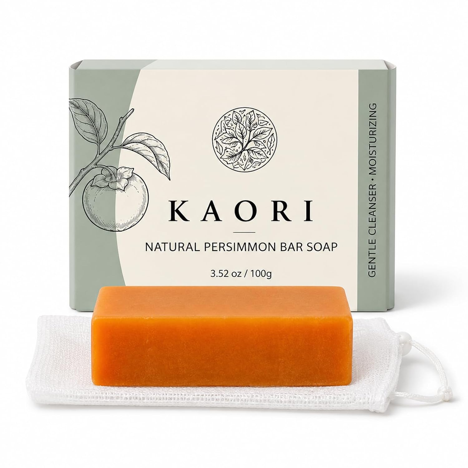Kaori Persimmon Soap For Old People Smell, With Persimmon Extract Soap, Leaves Skin Feeling Fresh And Cared For