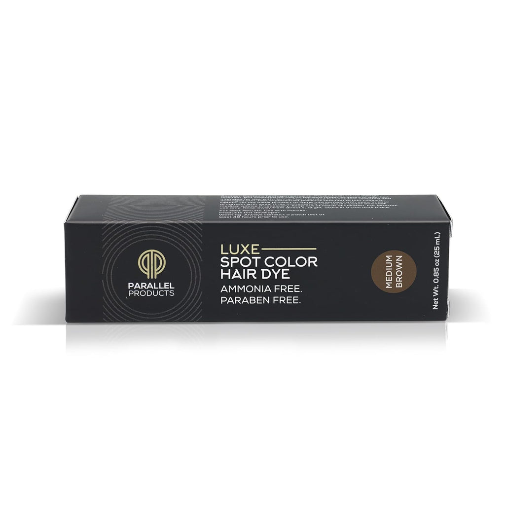 Parallel Products - Luxe Color (Medium Brown) - Cream Hair Dye - 25mL - Tint for Professional Spot Coloring - Covers Grey Hair - Root Touch-Up