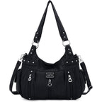 Angel Kiss Large Purses And Handbags For Women Washed Faux Leather Crossbody Hobo Satchel Shoulder Handbag Tote Purse