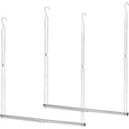 Storage Maniac Hanging Closet Rod, Adjustable Width And Height Closet Hanging Organizer, Space-Saving Clothes Hanging Bar, Closet Extender Hanging Rod Double Closet Hanging Rod, 2 Pack Chrome