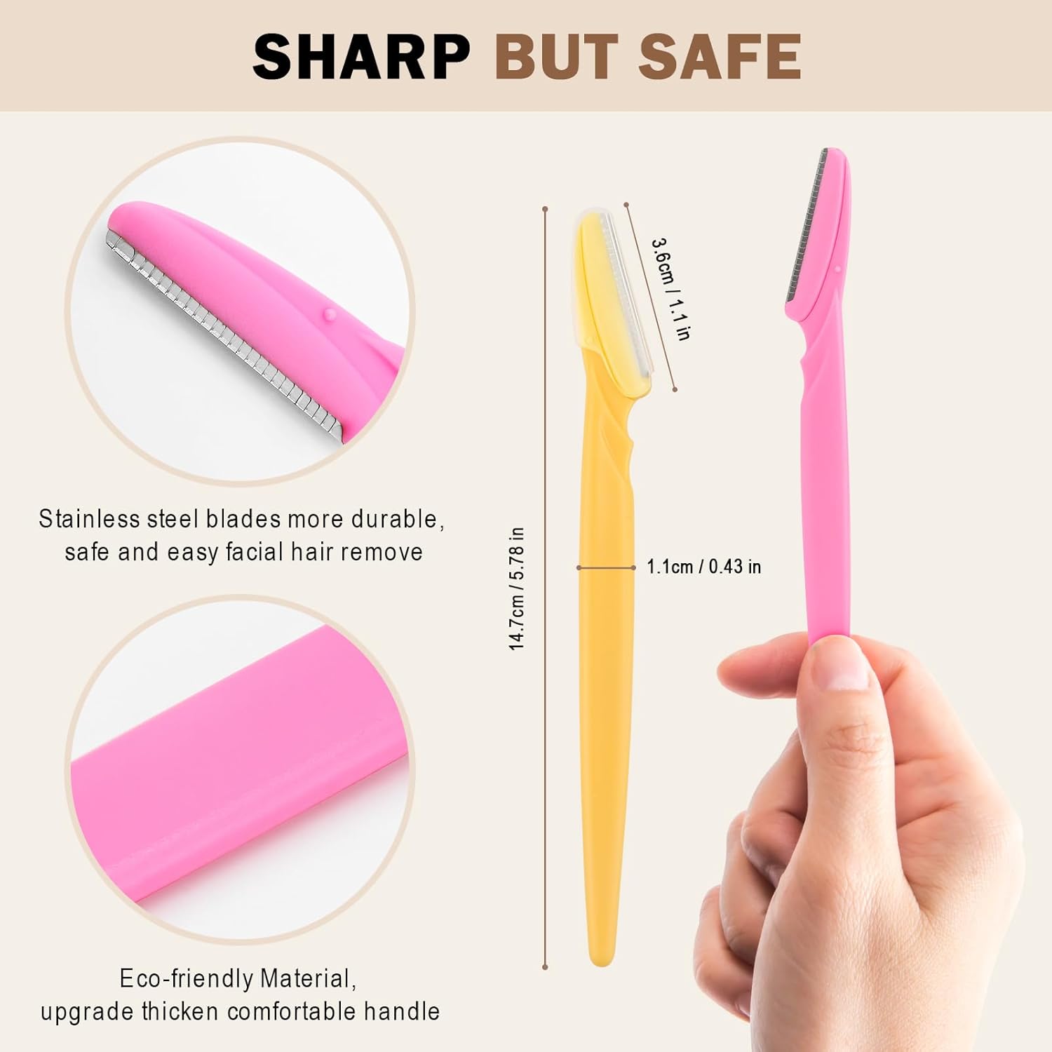 D 21 PCS Eyebrow Razor,Dermaplane Razor,Face Razors for Women and Men,Dermaplaning Tool for Face,3 Colors Facial Hair Shavers with Precision Cover,Facial Hair Remover for Women,Eyebrow Hair Trimmers