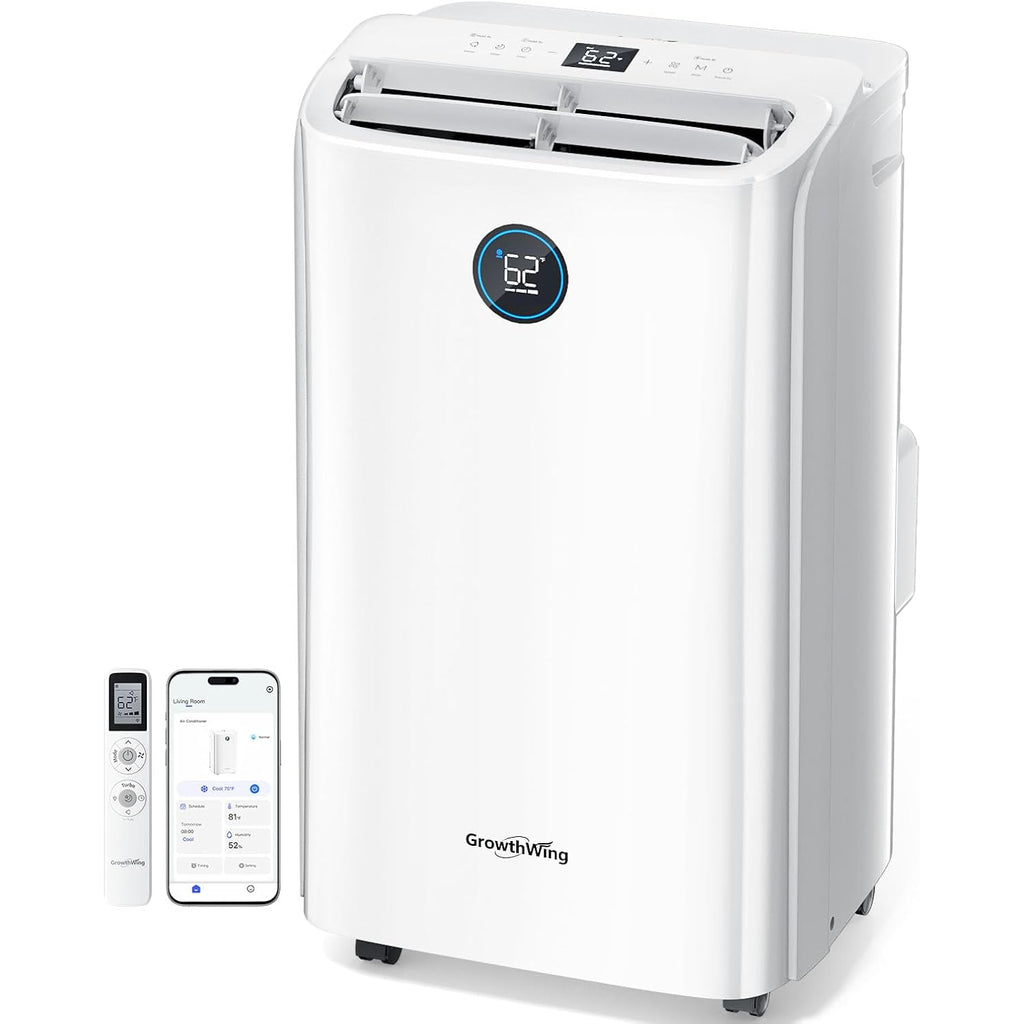 14,000 Btu Smart Wifi Portable Air Conditioner, Cools Up To 700 Sq.Ft, Auto-Evaporation, 3-In-1 Modes, Voice & Remote Control, Quiet Operation, White
