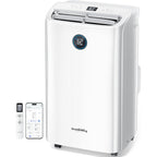 14,000 Btu Smart Wifi Portable Air Conditioner, Cools Up To 700 Sq.Ft, Auto-Evaporation, 3-In-1 Modes, Voice & Remote Control, Quiet Operation, White