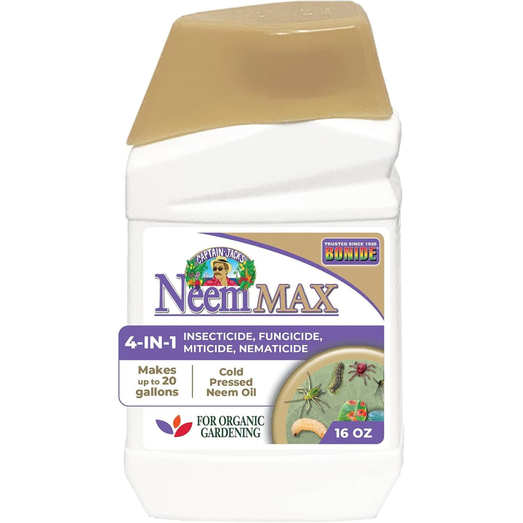 Bonide Captain Jack'S Neem Max, 16 Oz Concentrated Cold Pressed Neem Oil, Multi-Purpose Insecticide, Fungicide, Miticide, And Nematicide For Organic Gardening
