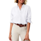 Button Down Shirts for Women Oxford Long Sleeve Dress Shirts Cotton Collared Wrinkle Free Blouse Tops