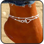 Yalice 925 Sterling Silver Ankle Bracelets for Women Dainty 14K Gold Plated Anklets Set Shiny Waterproof Ankle Chain Cross Beach Foot Jewelry Gifts