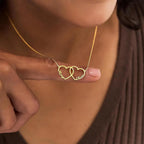 Ajiangwu Mothers Day Necklace with Names,18K Gold Plated Handmade Mom Necklace with Heart Custom Name Necklace Personalized Gifts for Women