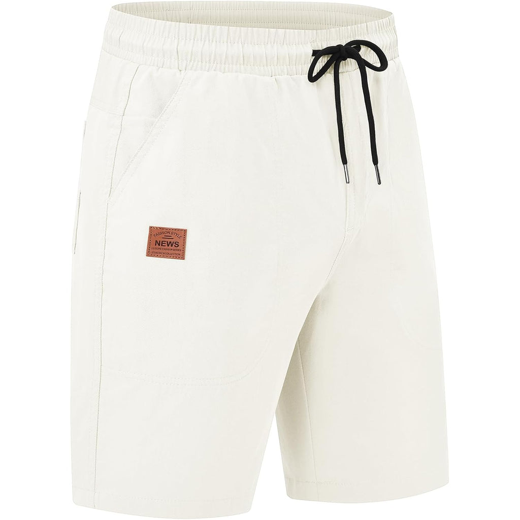 Stickon Men'S Shorts Casual Elastic Waist Drawstring Summer Beach Short With 5 Pockets