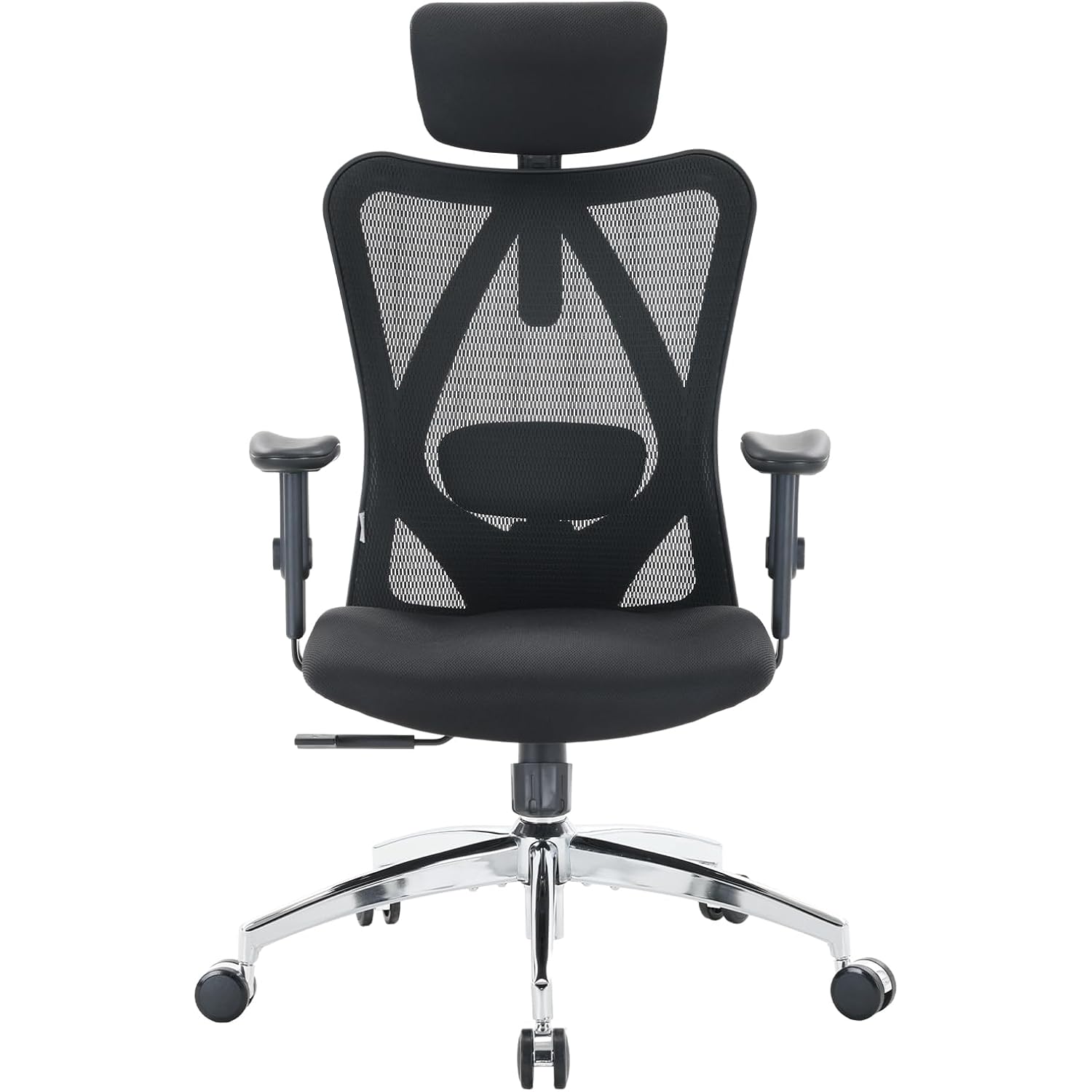 SIHOO M18 Ergonomic Office Chair, High Back Mesh Desk Chair with Adjustable Headrest & Lumbar Support, 330lbs Capacity Computer Chair with 2D Armrests & Wide Cushion, Tilt Lock, for Home Office-Black