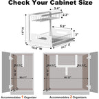 REALINN Under Sink Organizer, Pull Out Cabinet Organizer, 2 Tier Metal Slide Out Shelf with L Shaped Design for Kitchen, Bathroom, Laundry, and Utility Cabinet Storage for Deep Cabinets, White, 2 Pack