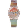 Swatch Gent Biosourced Unisex Watch Casual Polymer Pink Quartz Waterproof Turner'S Scarlet Sunset