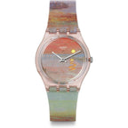 Swatch Gent Biosourced Unisex Watch Casual Polymer Pink Quartz Waterproof Turner'S Scarlet Sunset