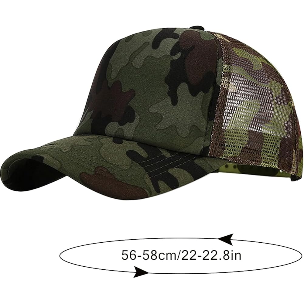 Women's Men's Fashion Baseball Cap Adjustable Strapback Hats Dad Hat Visor Sports Hat Camouflage